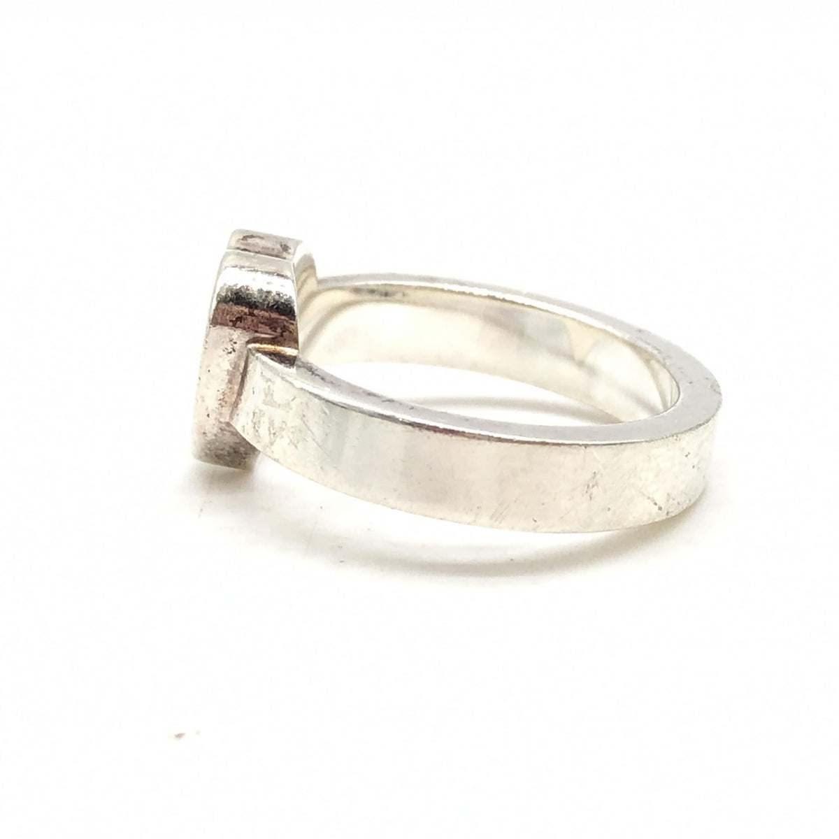 Sterling Silver Heart Trademark Ring, US Size 5.5