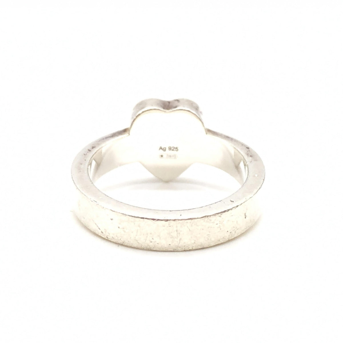 Sterling Silver Heart Trademark Ring, US Size 5.5