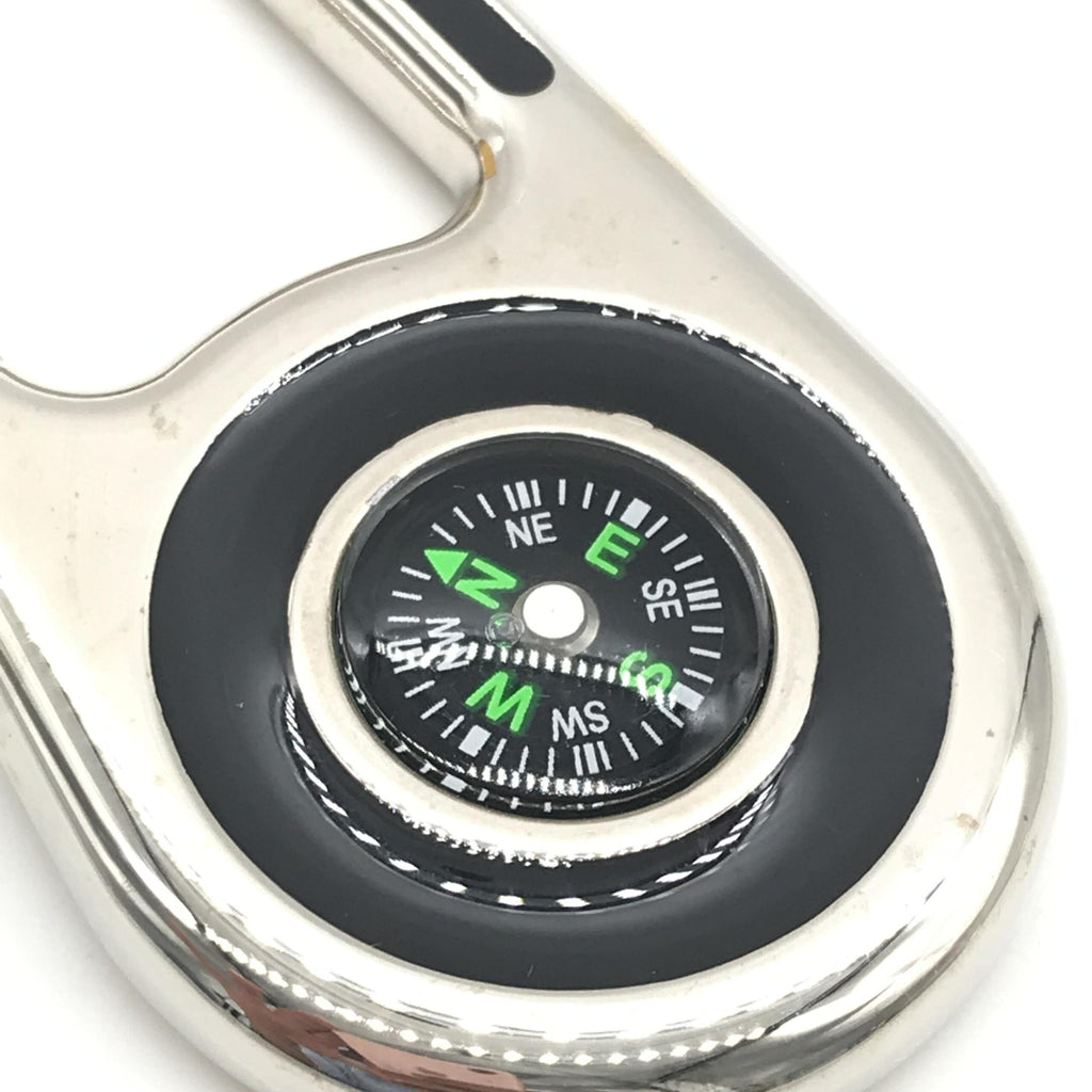 Silver Metal Compass Charm Keychain