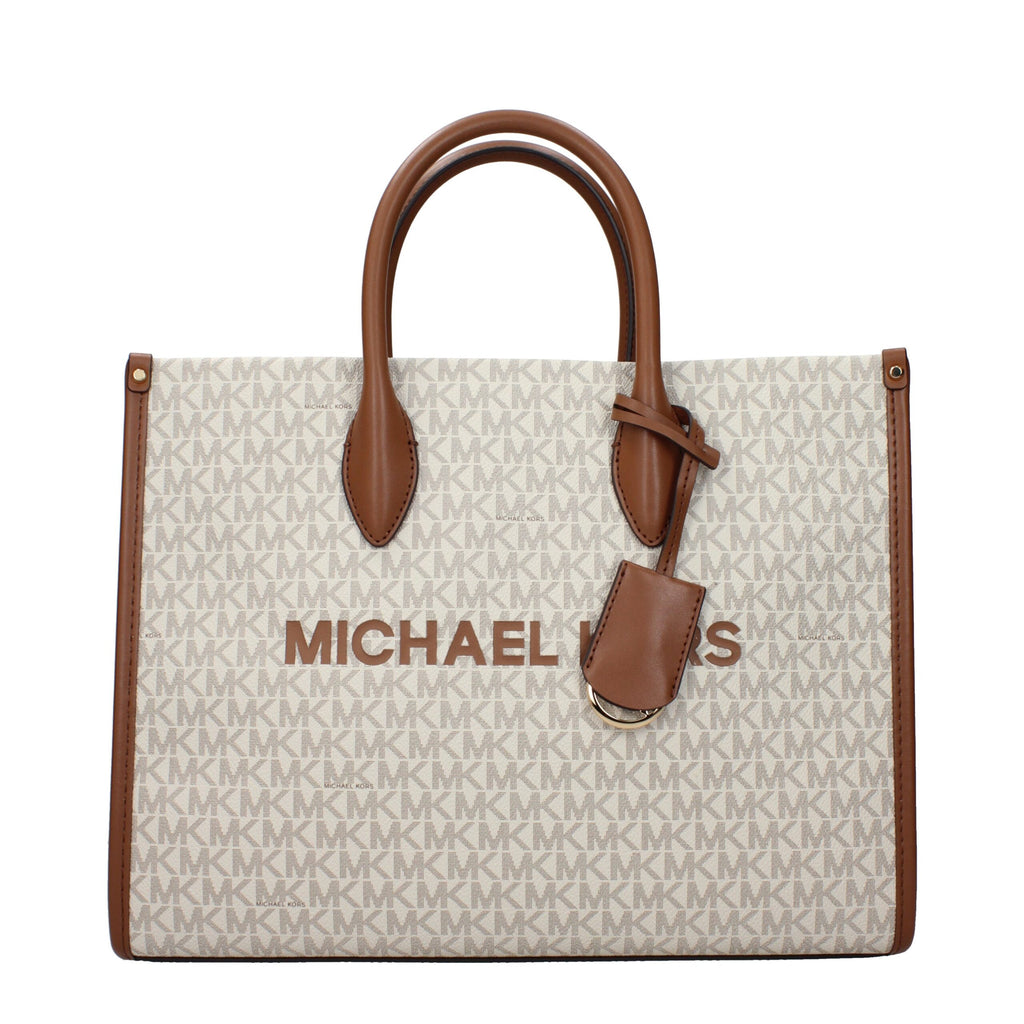 Beige Fabric Handbag