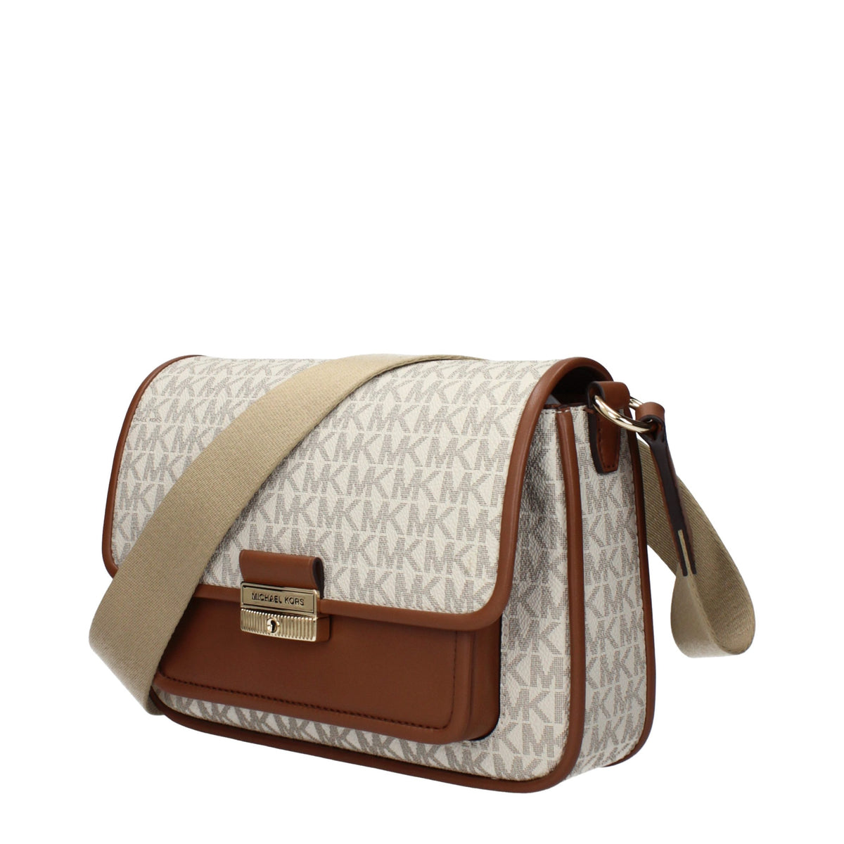 Beige Fabric Crossbody Bag