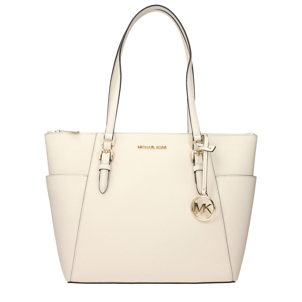 Beige Leather Shoulder Bag