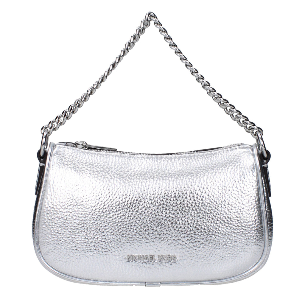Gray Leather Handbag