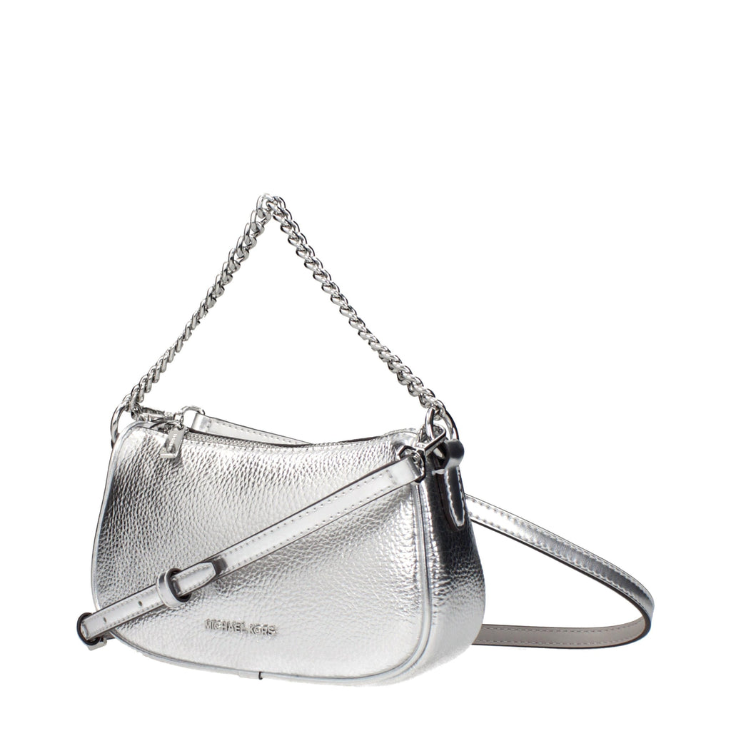 Gray Leather Handbag