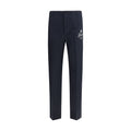 Blue Cotton Casual Pants