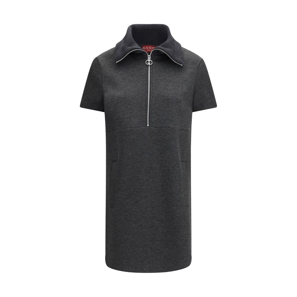 Gray Cotton Casual Dress