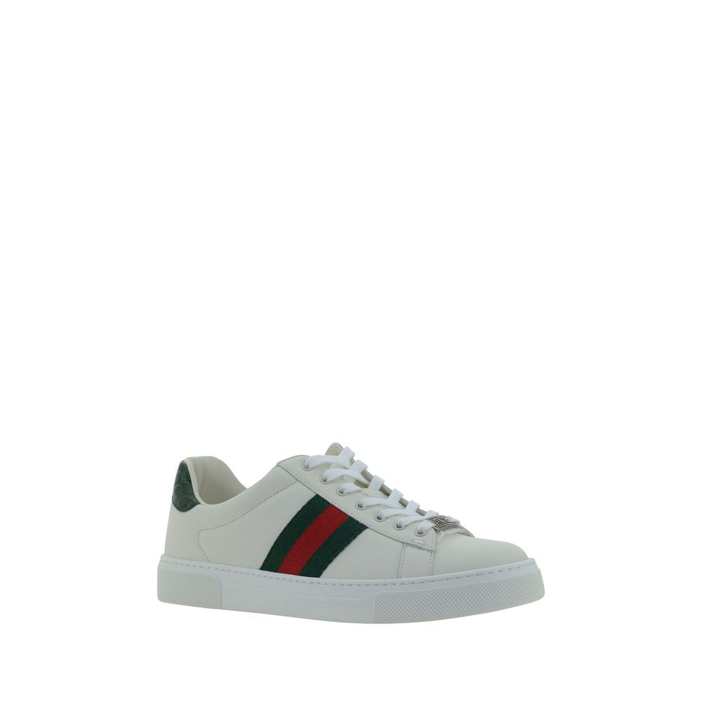 White Calf Leather Bos Taurus Low Top Sneakers