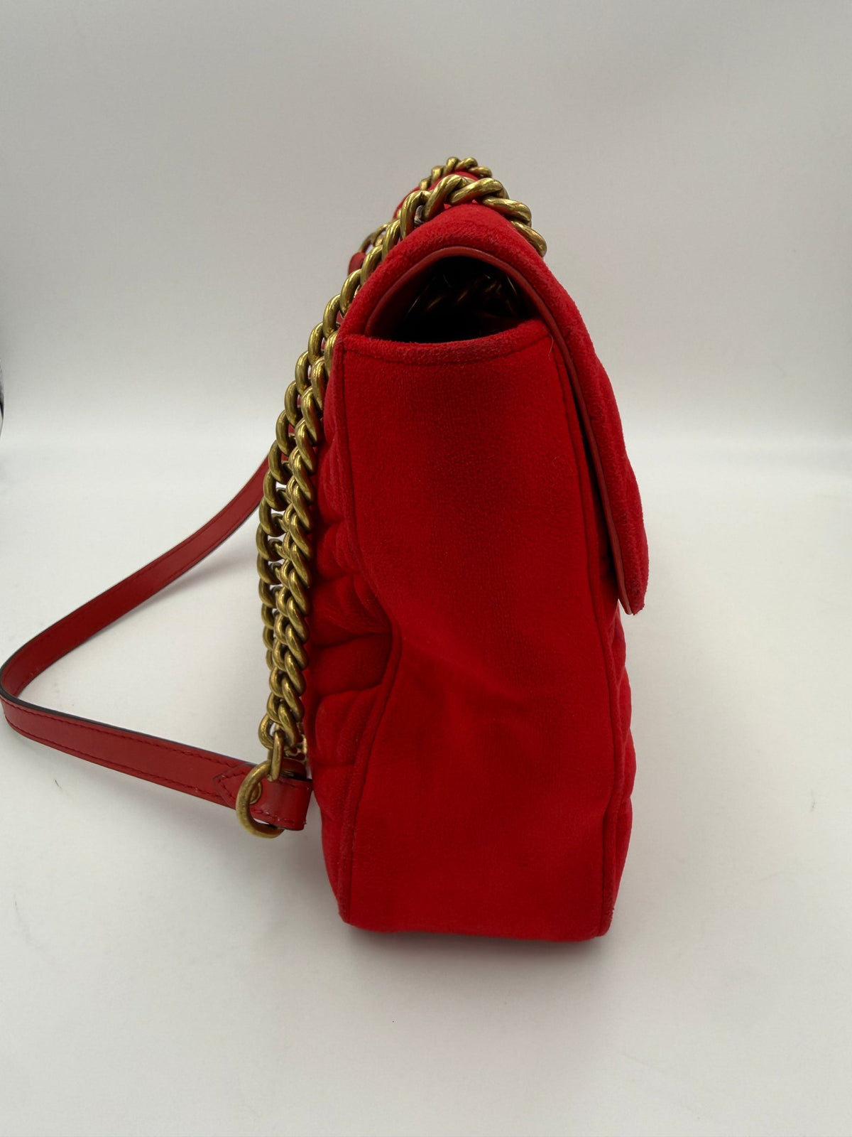GUCCI MARMONT Red Velvet Handbag