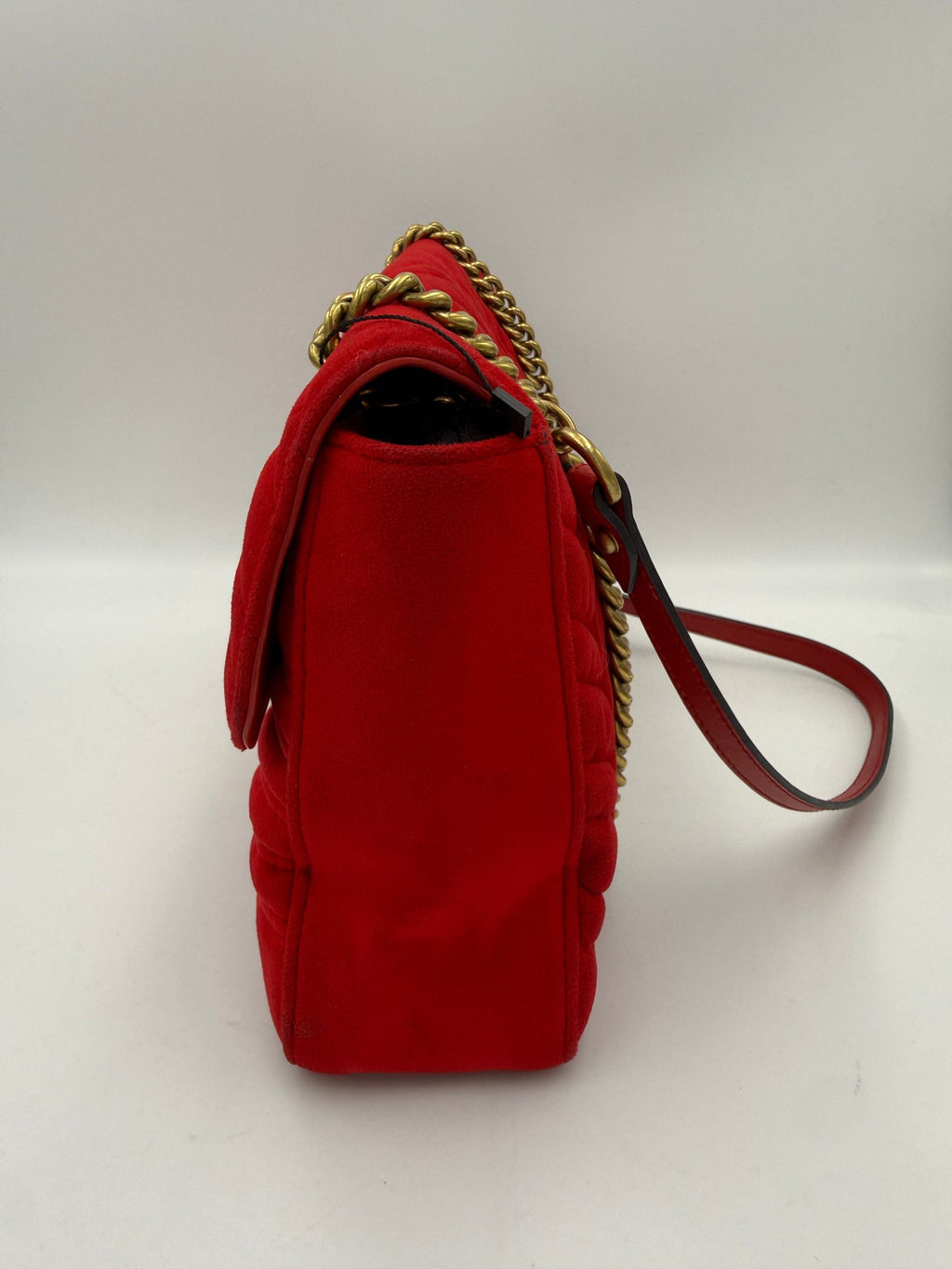 GUCCI MARMONT Red Velvet Handbag