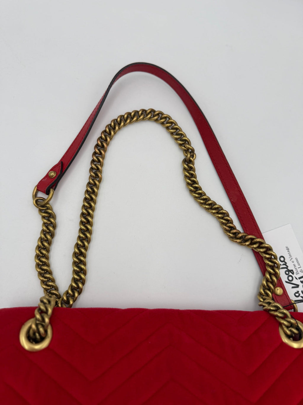 GUCCI MARMONT Red Velvet Handbag
