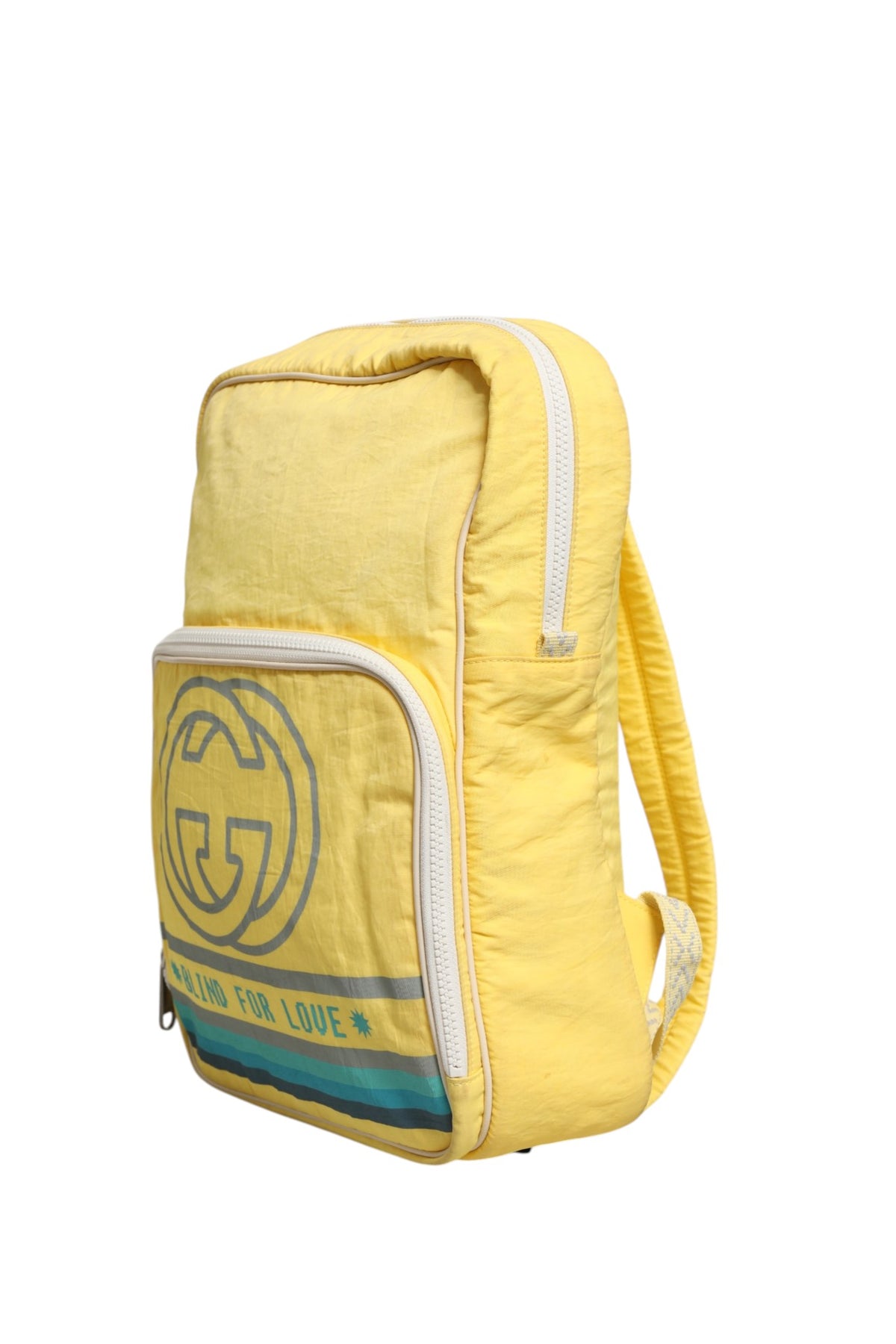 Yellow Nylon Gucci Blind For Love Backpack
