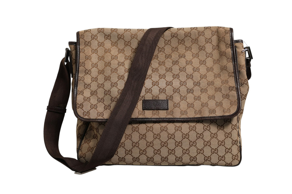 GG Canvas Flap Messenger Bag