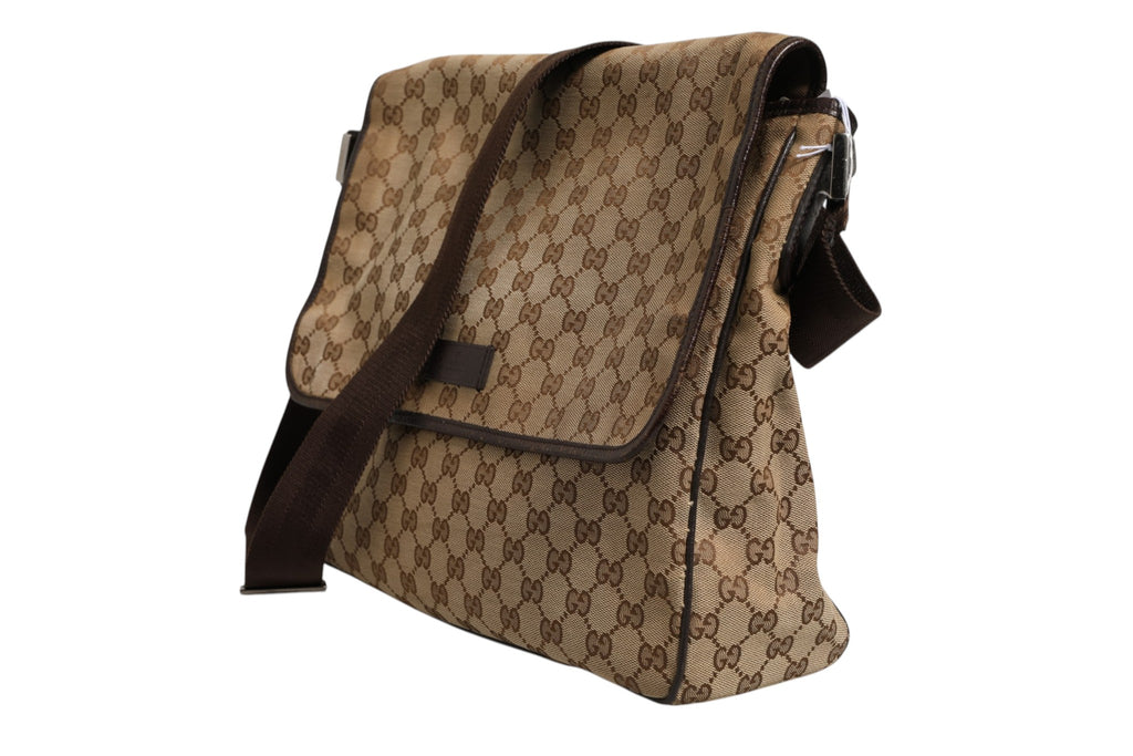 GG Canvas Flap Messenger Bag