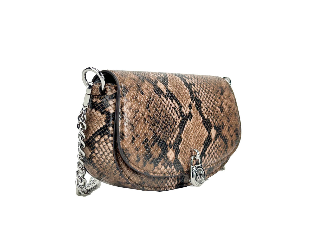 Michael Kors Mila Small Snakeskin Messenger Crossbody Bag