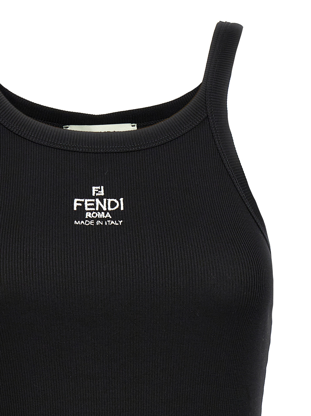 Black Cotton Sleeveles T-Shirt