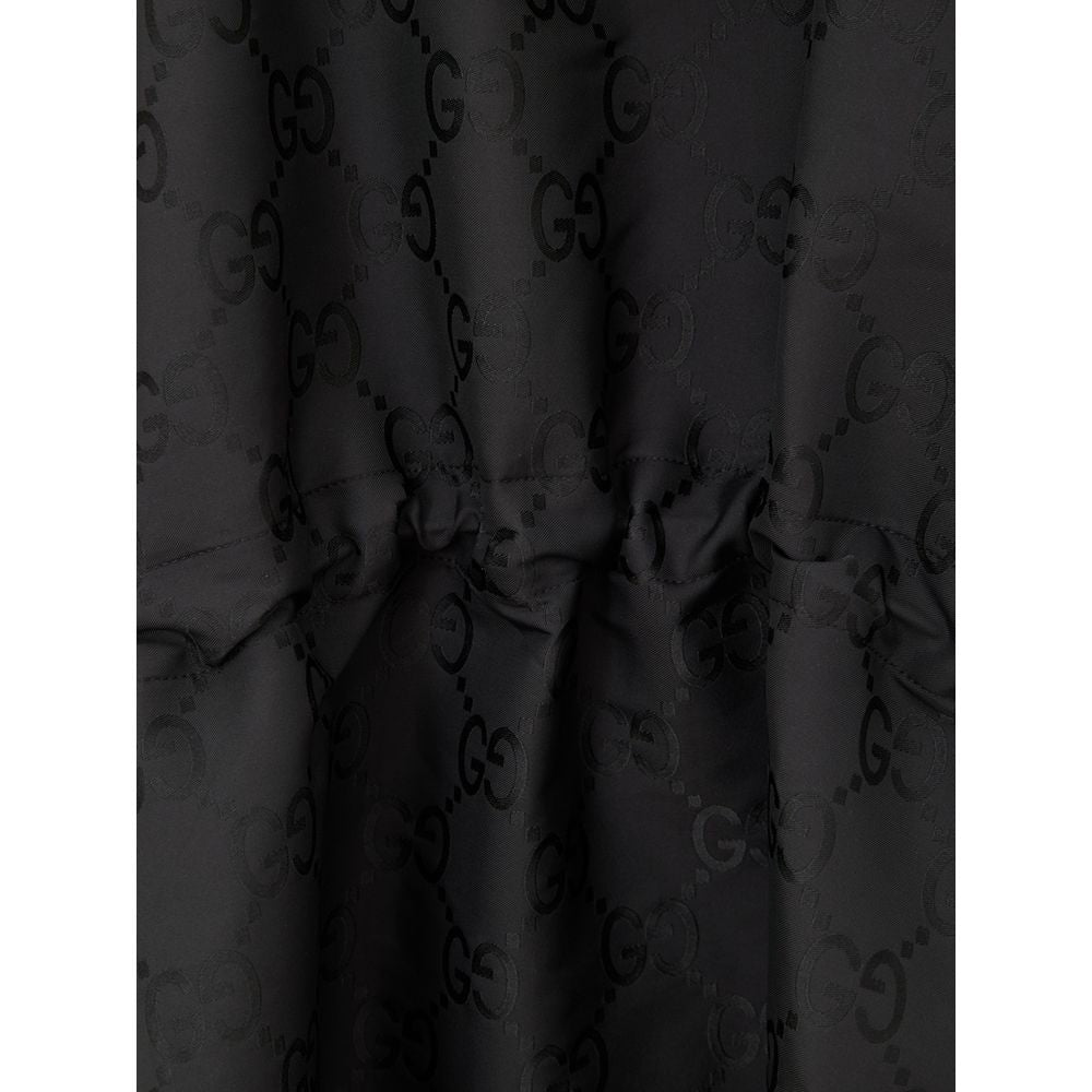 Black Polyester Trench Coat