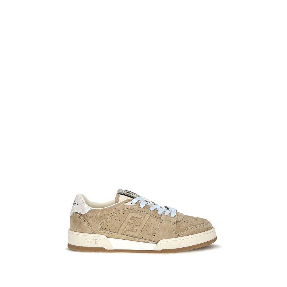 Beige Calf Leather Bos Taurus Athletic Sneakers