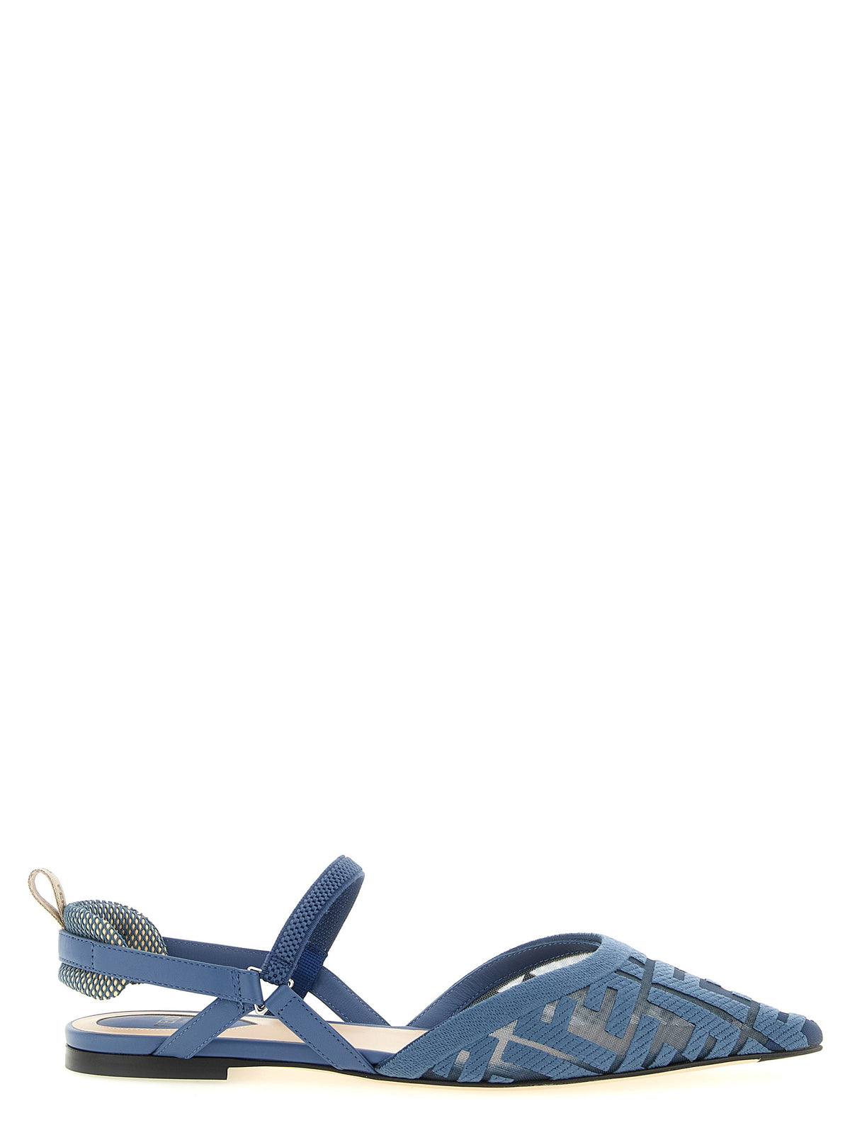 Blue Polyamide Ballet Flats