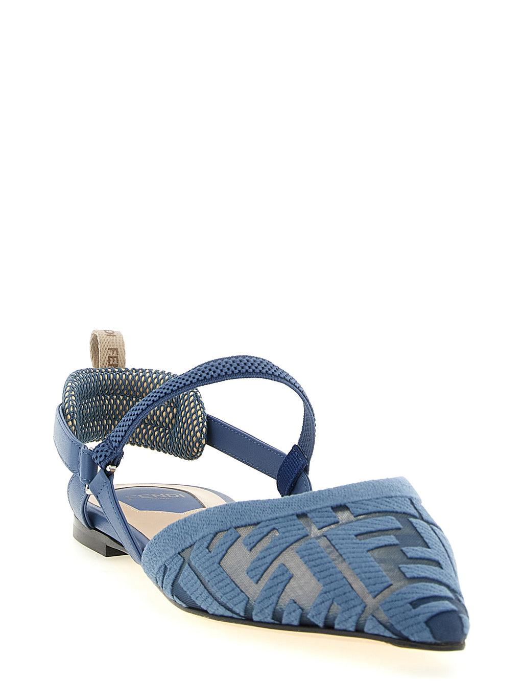 Blue Polyamide Ballet Flats