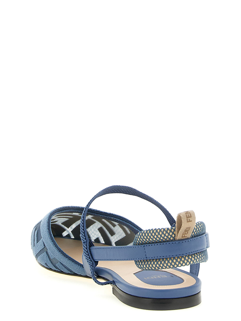 Blue Polyamide Ballet Flats