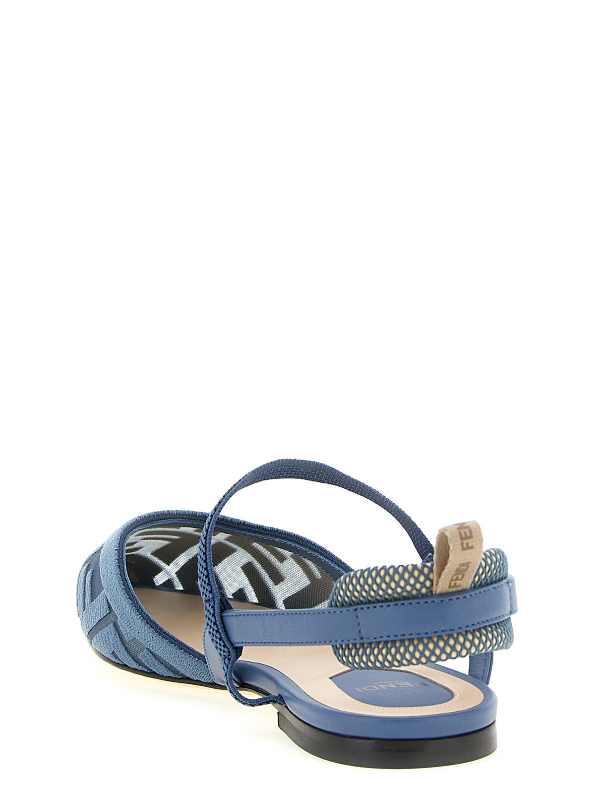 Blue Polyamide Ballet Flats