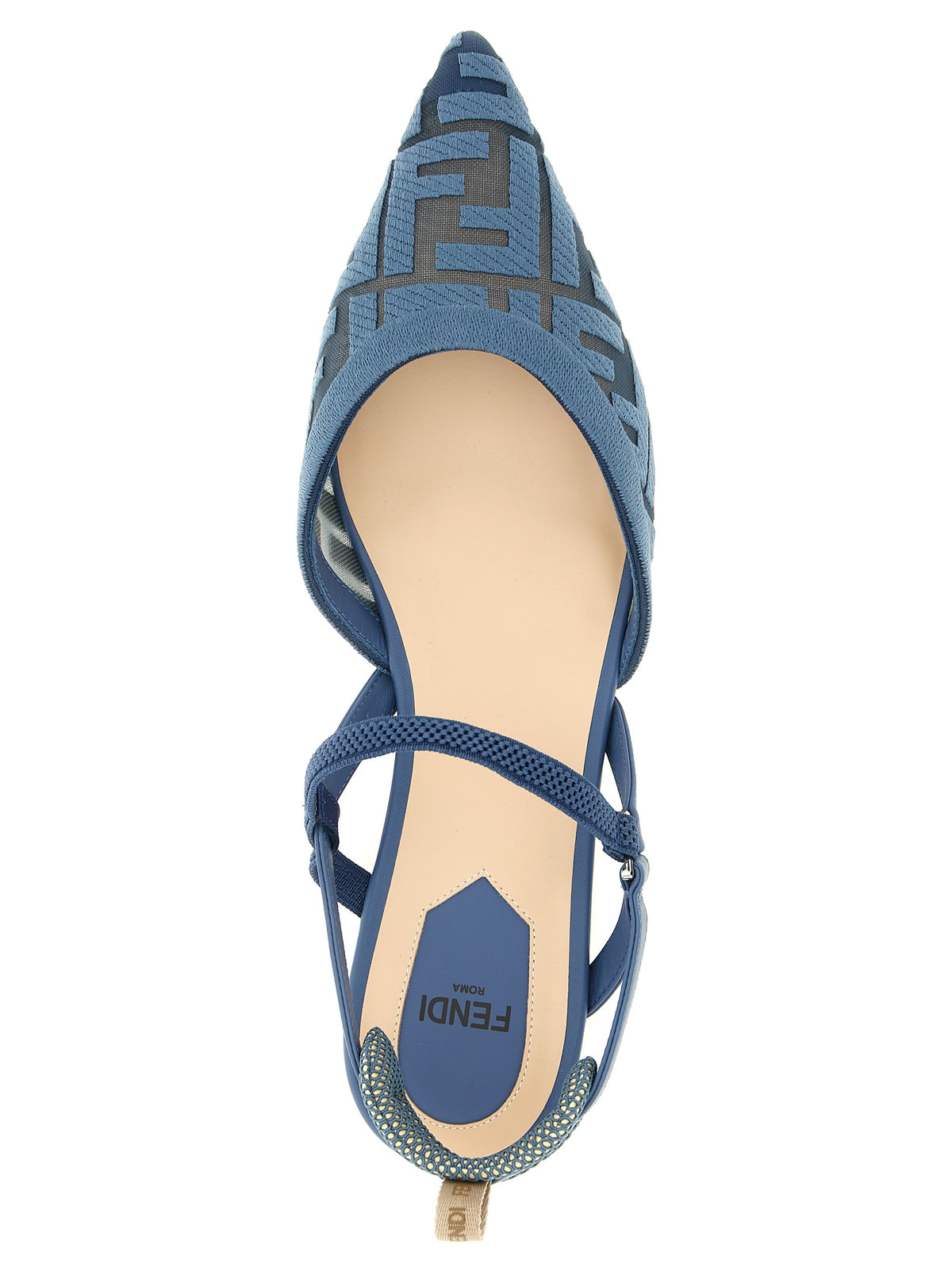 Blue Polyamide Ballet Flats