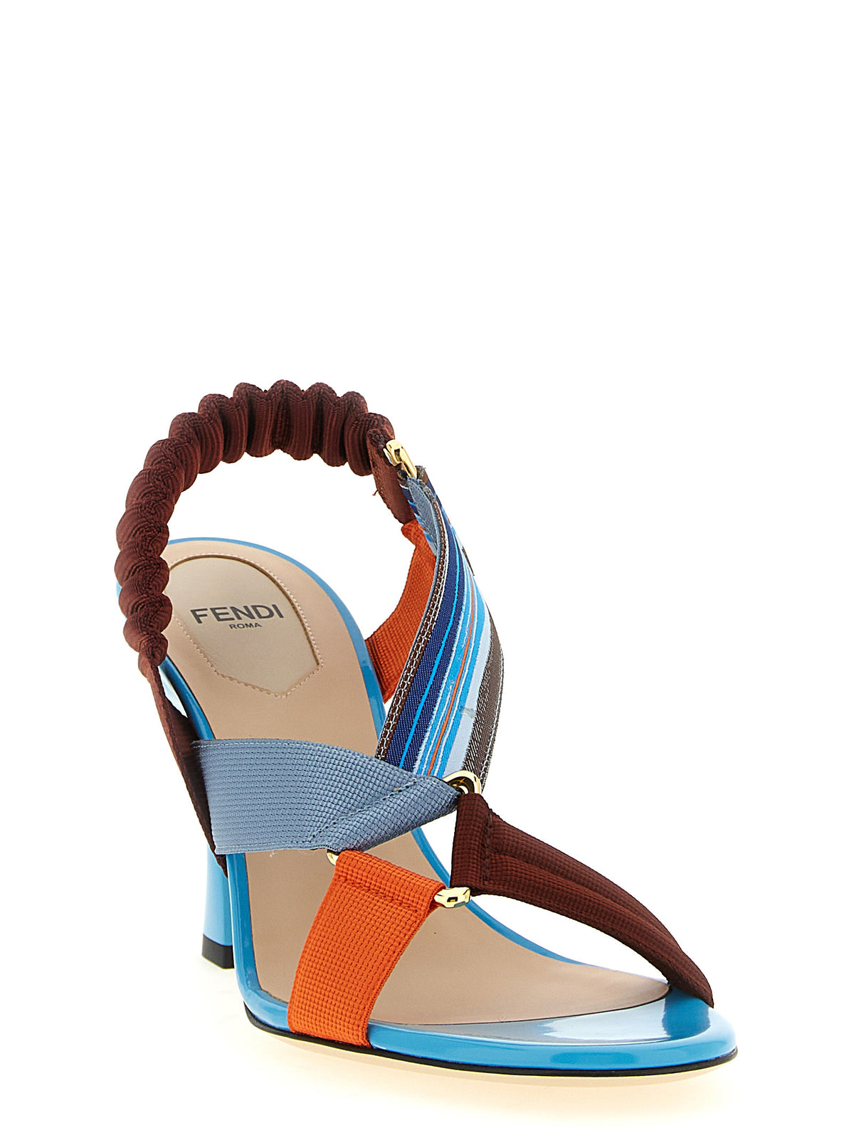 Multicolor Viscose Stiletto Heel Sandals