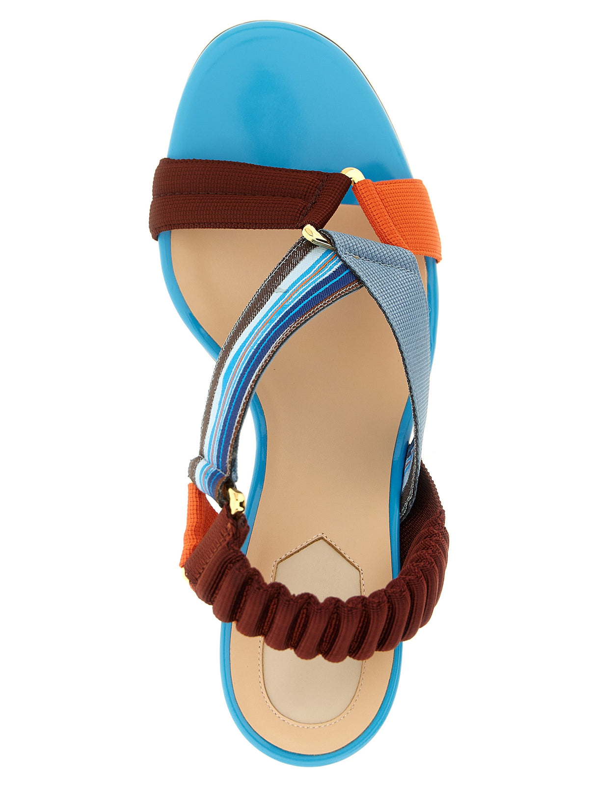 Multicolor Viscose Stiletto Heel Sandals