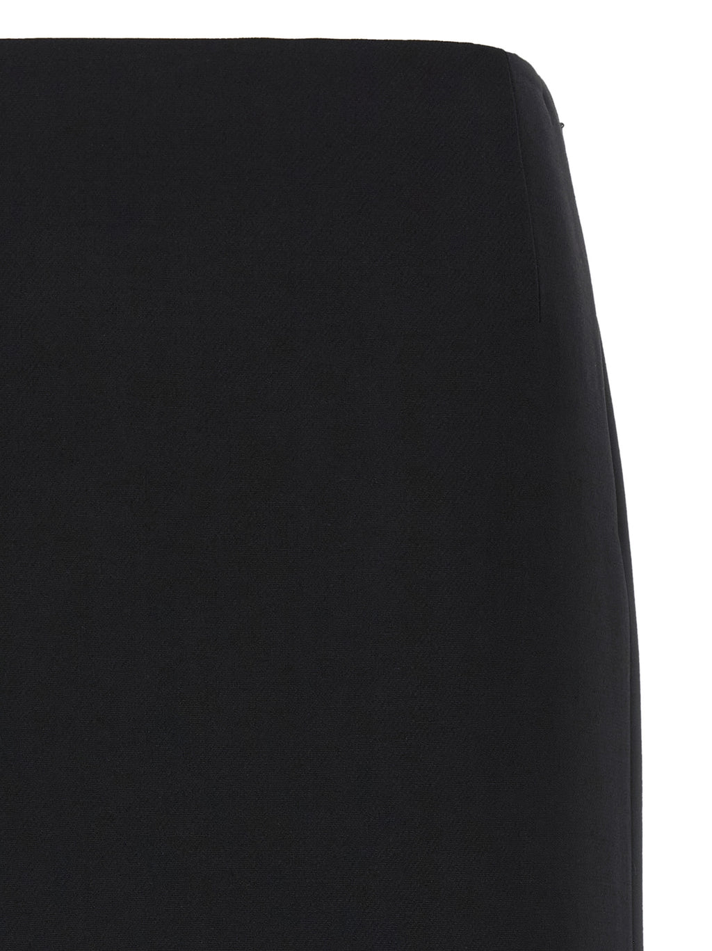 Black Wool Midi Skirt