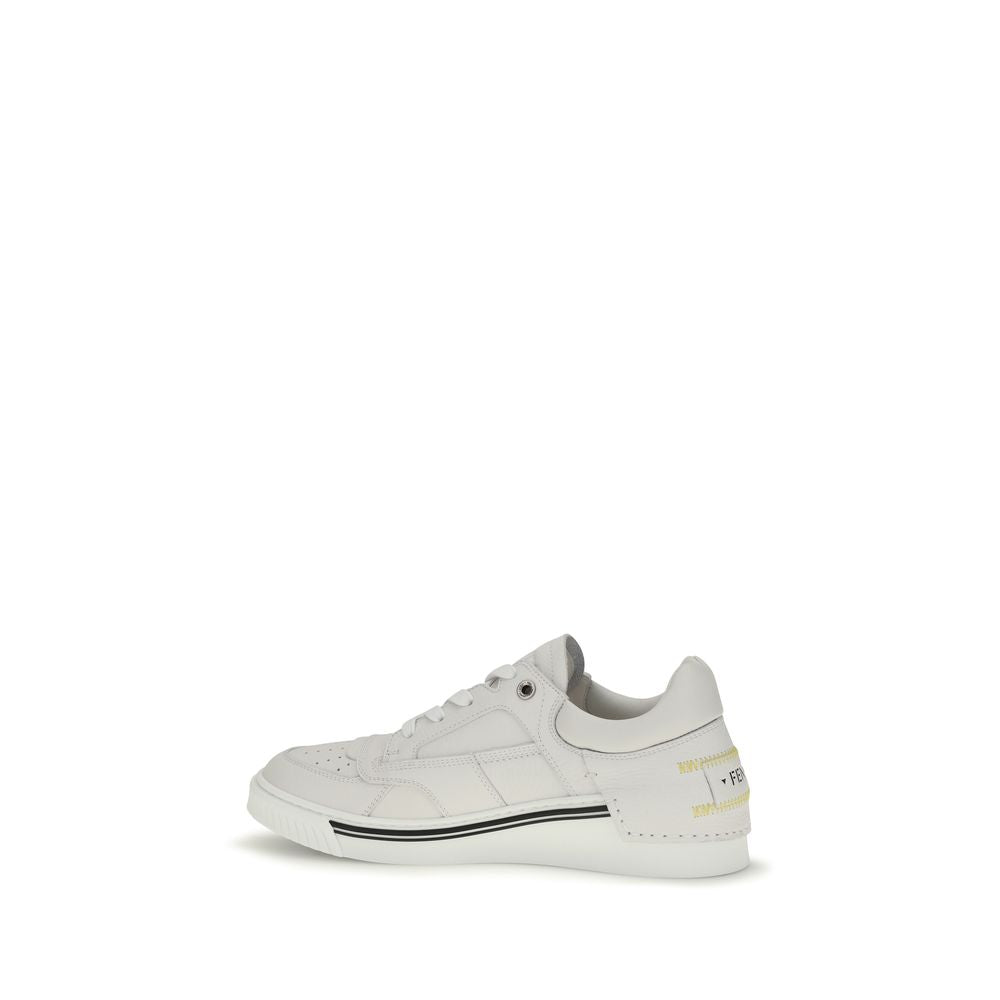 White Calf Leather Bos Taurus Low Top Sneakers