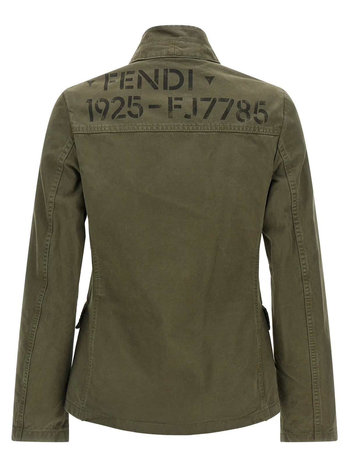 Bicolor Cotton Full-Length Jacket