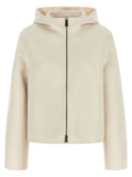 White Virgin Wool Full-Length Jacket