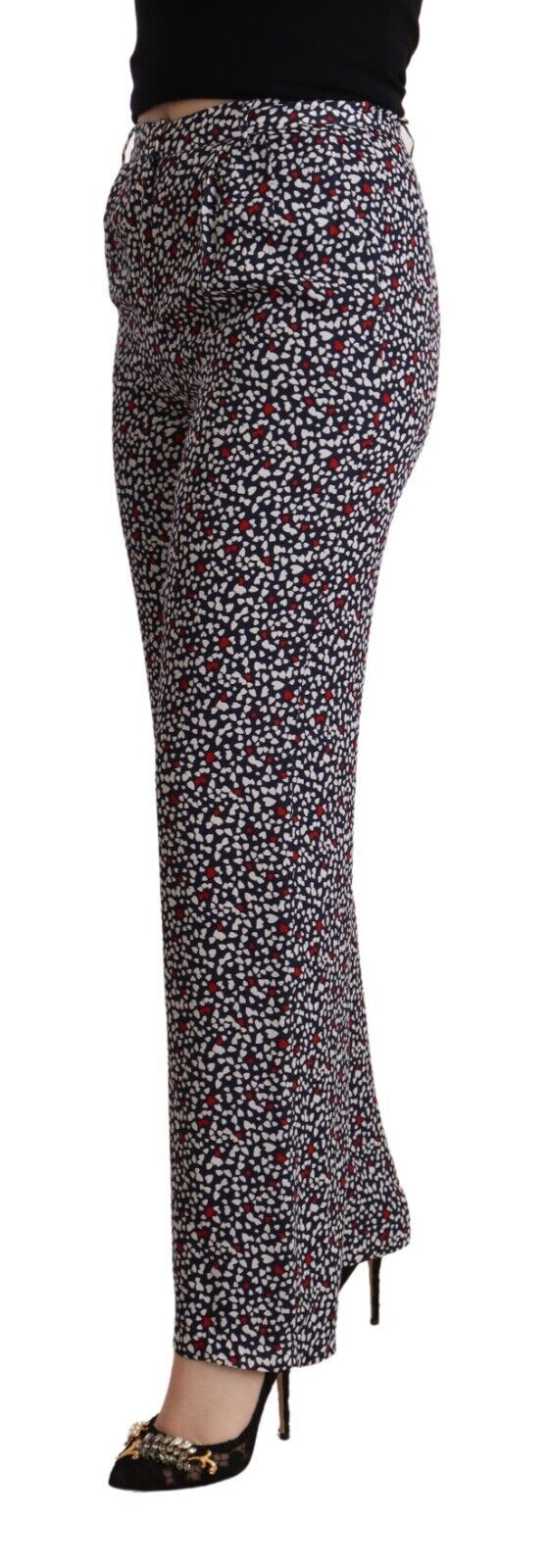 Black High Waist Printed Straight Pants