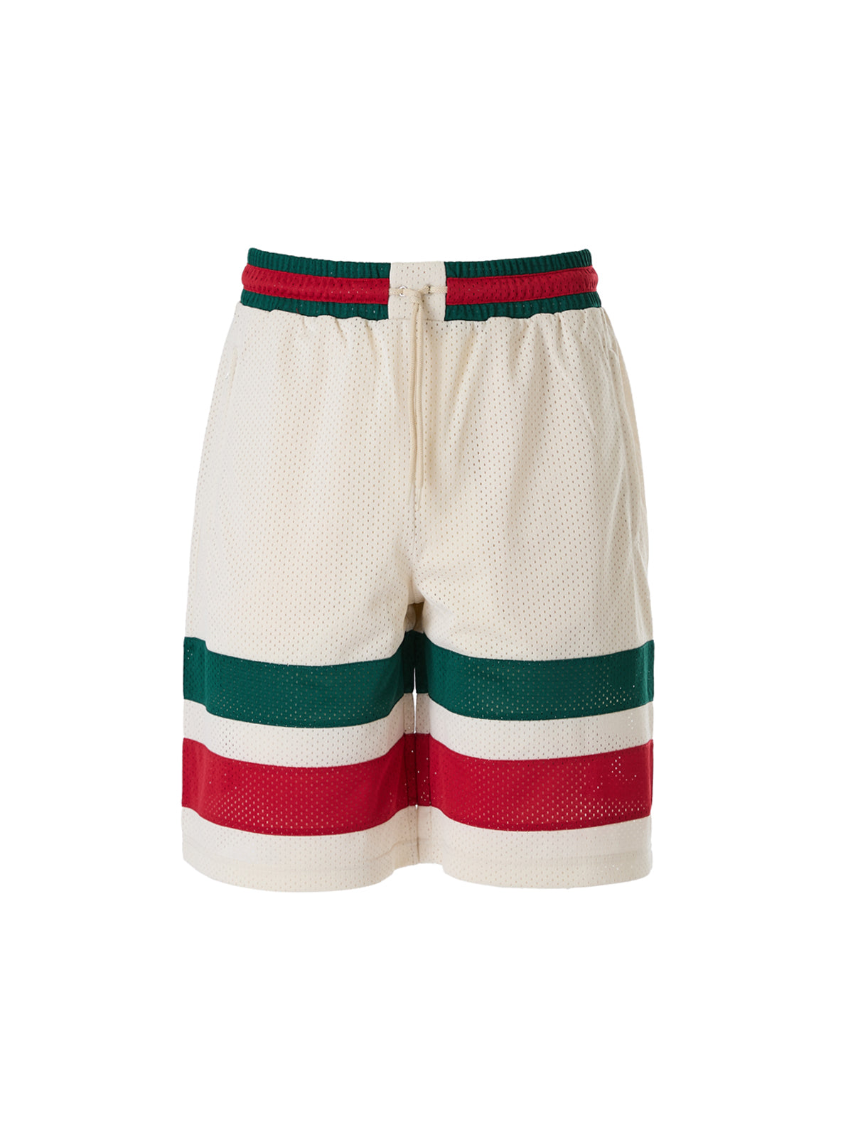 Cream polyester  Logo Shorts