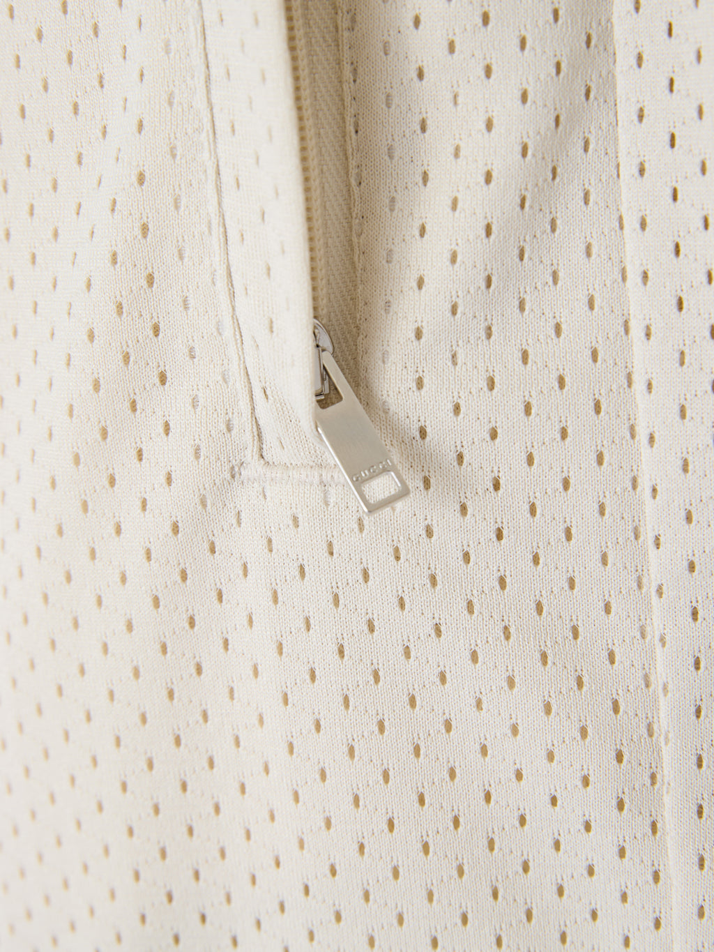 Cream polyester Logo Shorts