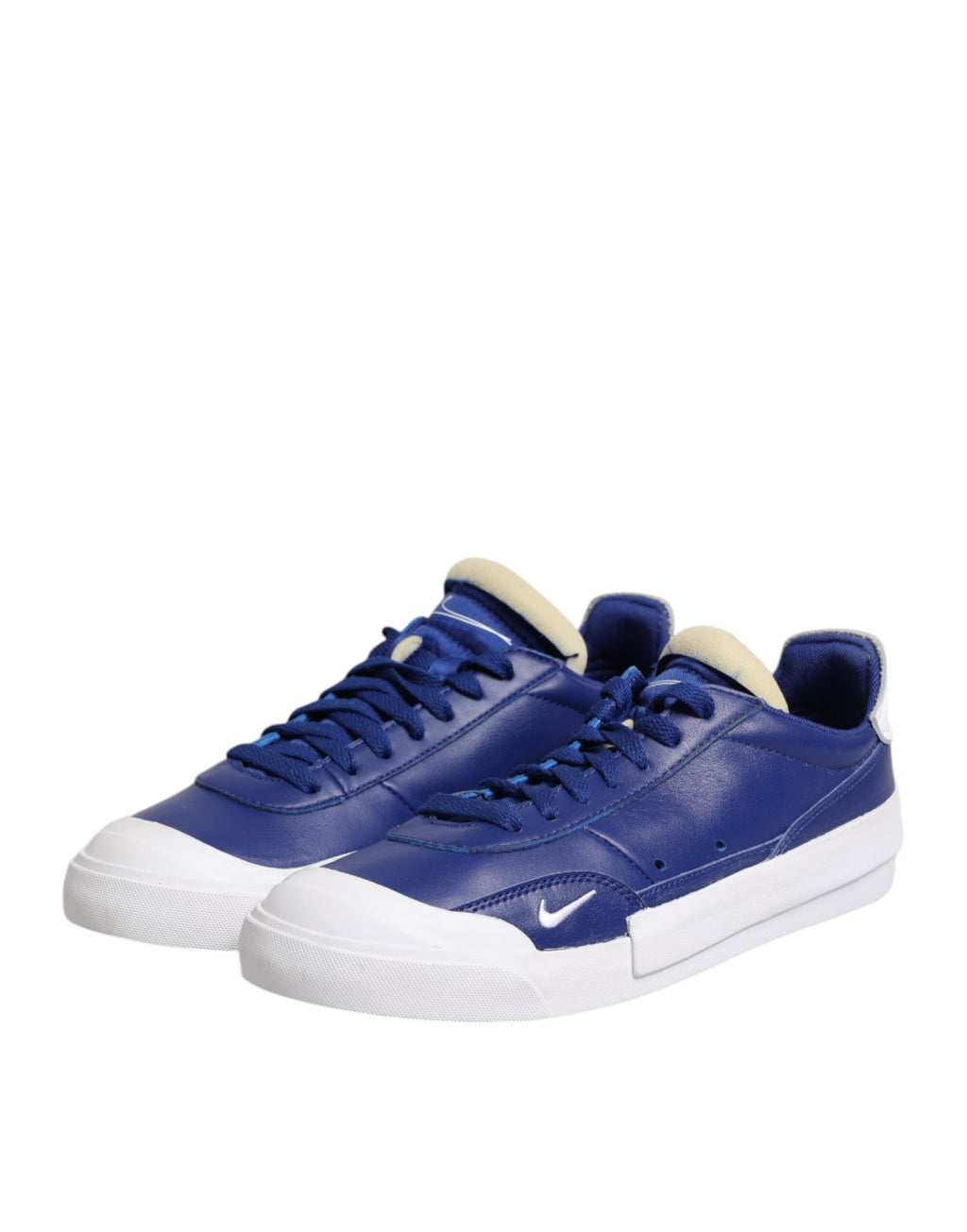 White Blue Lace Up Low Top Drop-Type PRM Sneakers Shoes