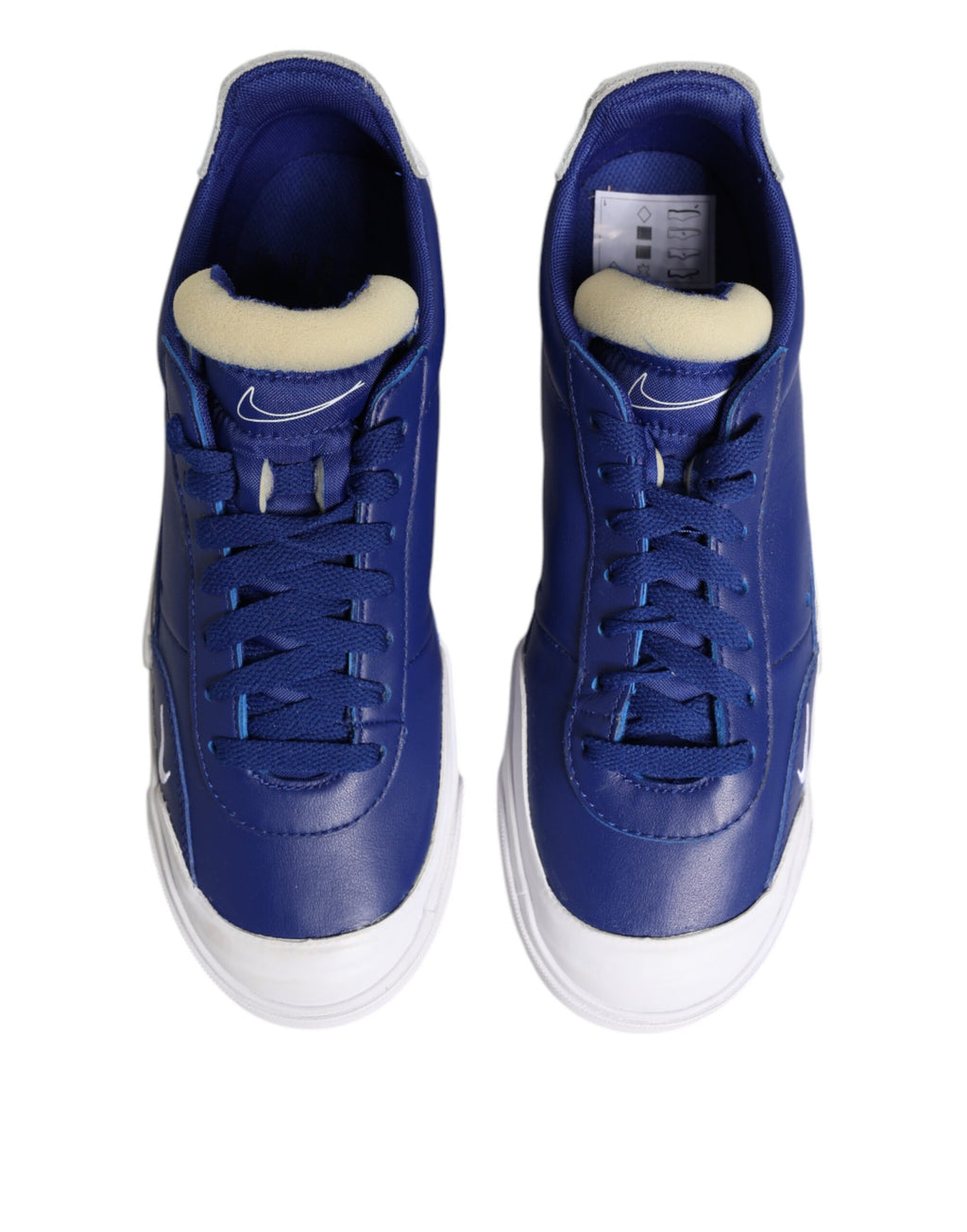 White Blue Lace Up Low Top Drop-Type PRM Sneakers Shoes