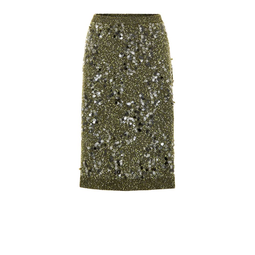 Green Viscose Mini Skirt
