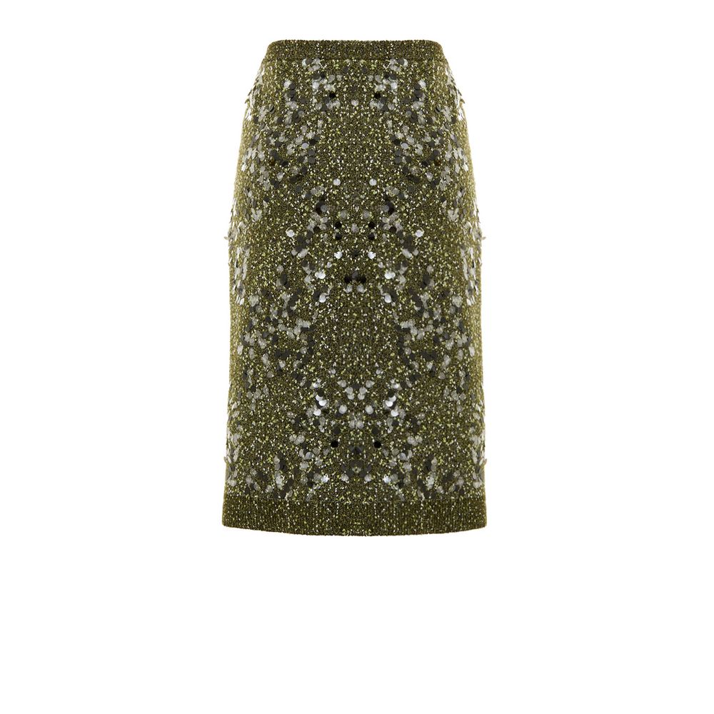 Green Viscose Mini Skirt
