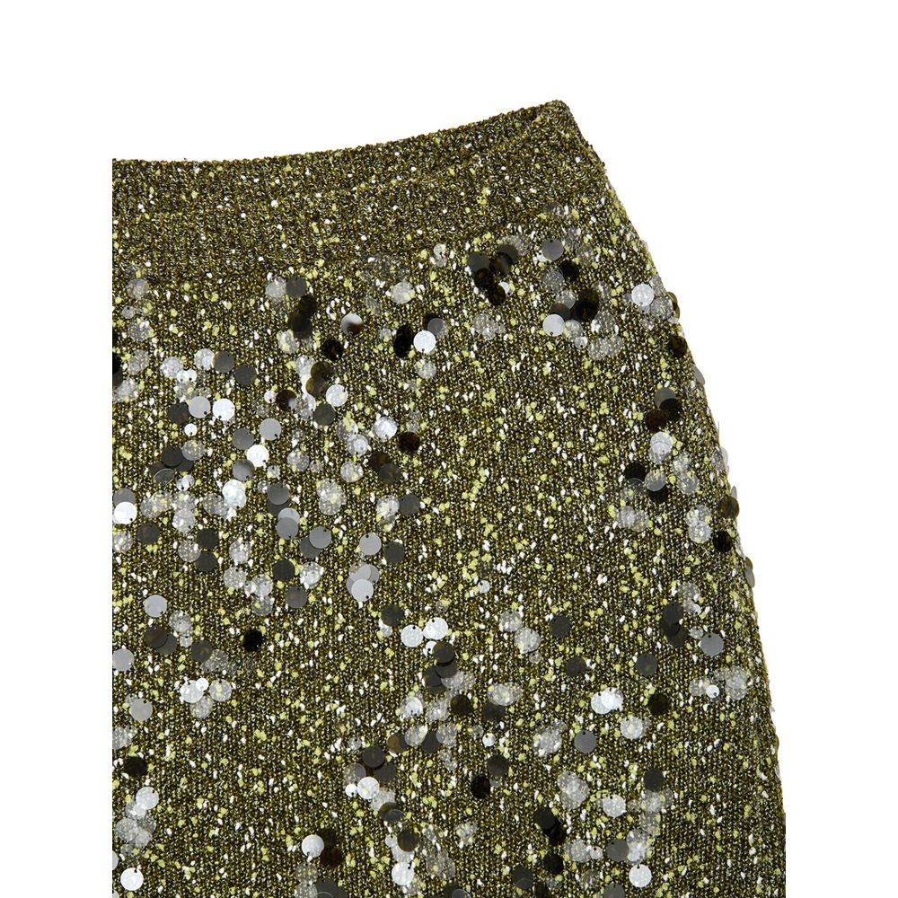 Green Viscose Mini Skirt