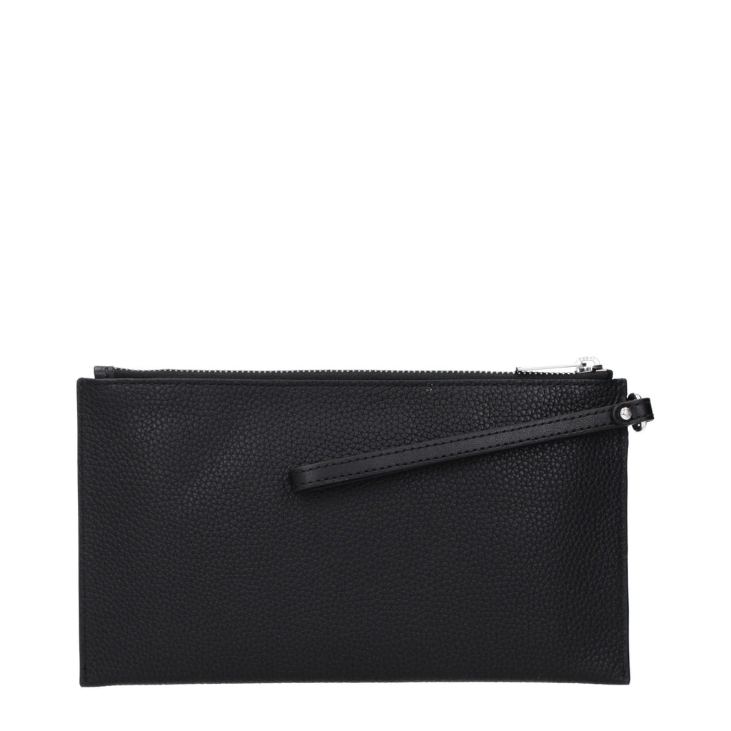 Black Leather Clutch Bag