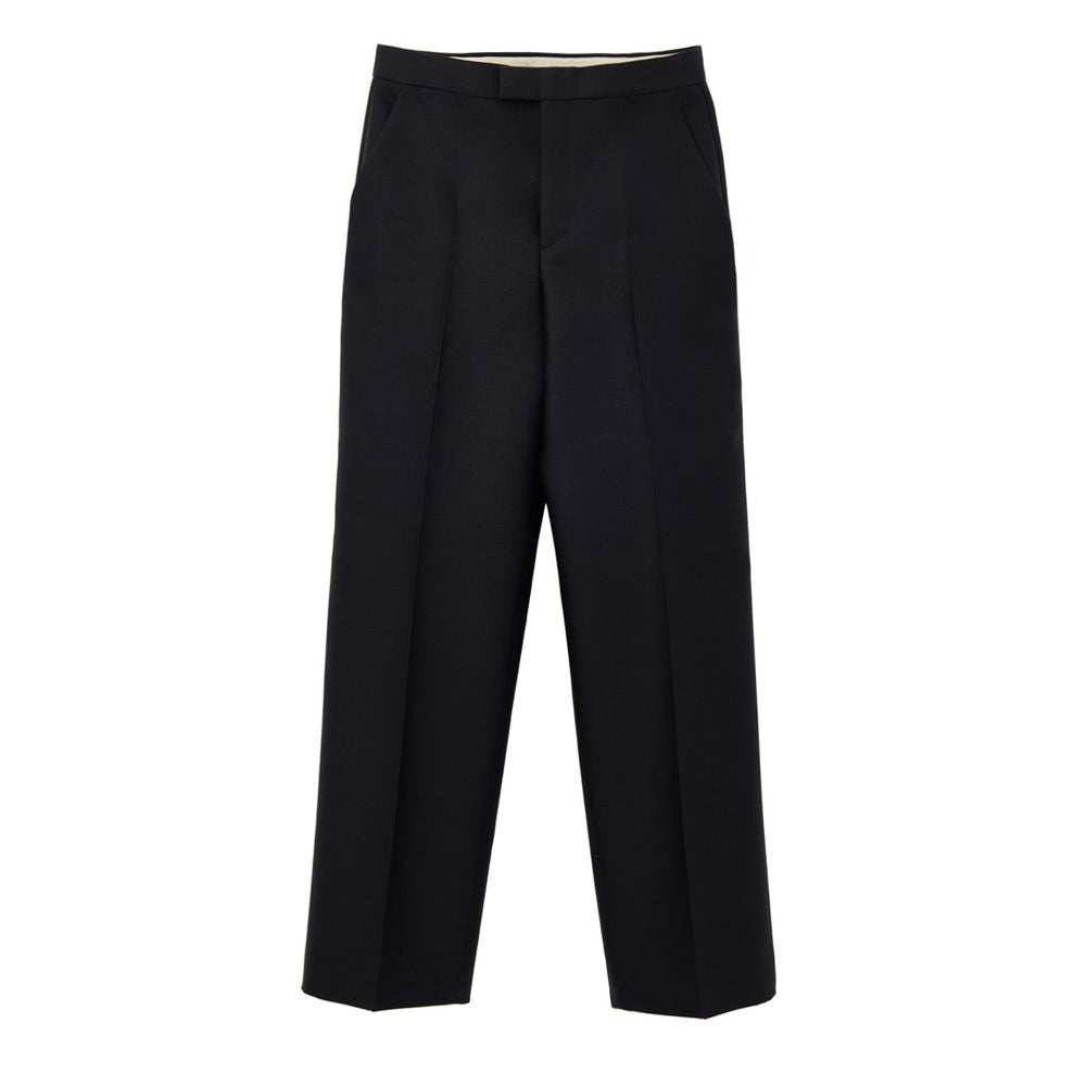 Black Cotton Casual Pants