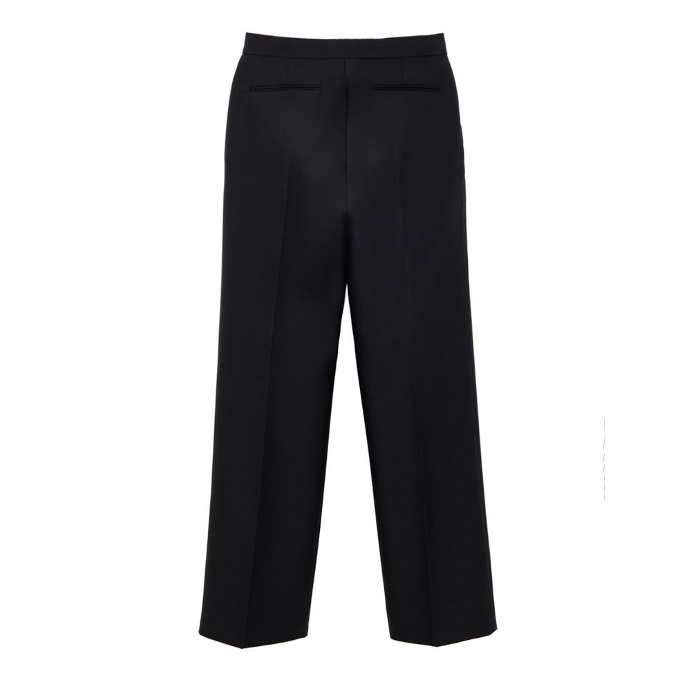 Black Cotton Casual Pants