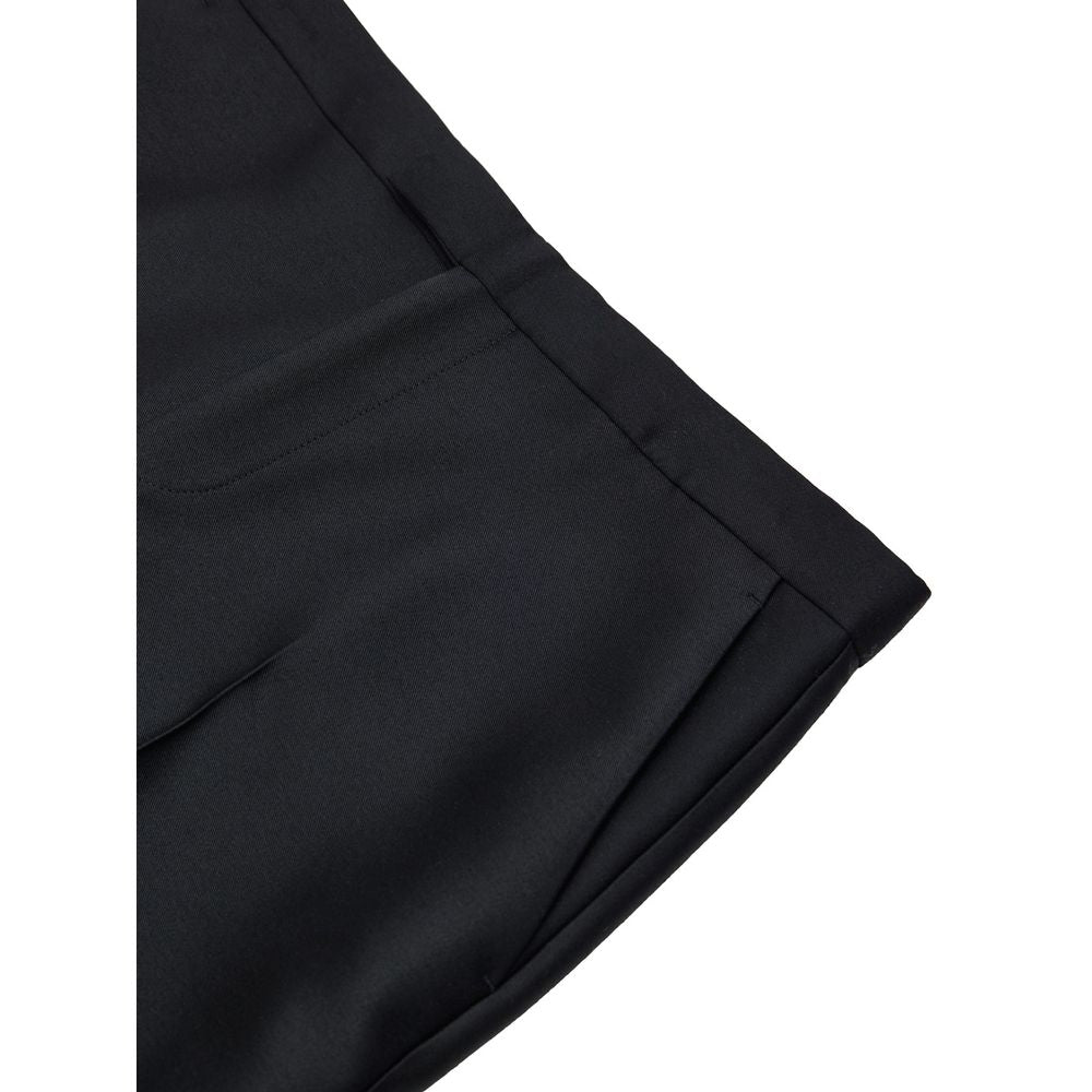Black Cotton Casual Pants