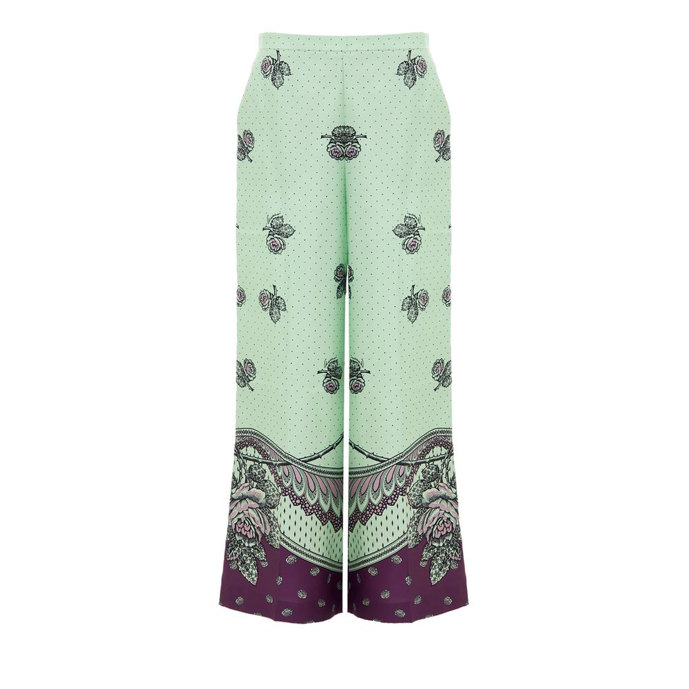 Green Silk Casual Pants