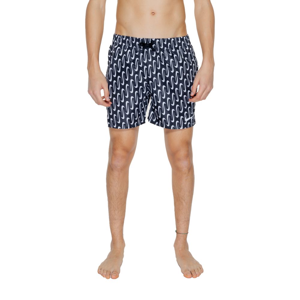 Black Polyester Swim Shorts