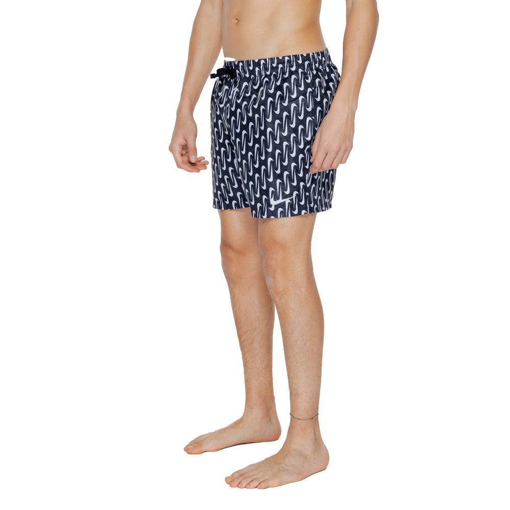 Black Polyester Swim Shorts